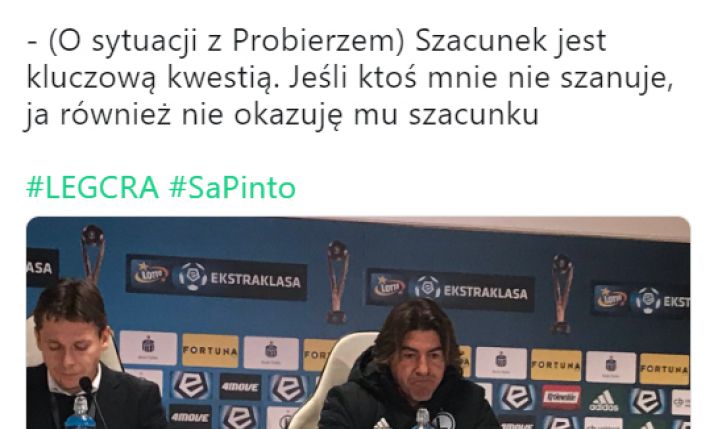 Tak Sa Pinto skomentował porażkę z Cracovią! :D